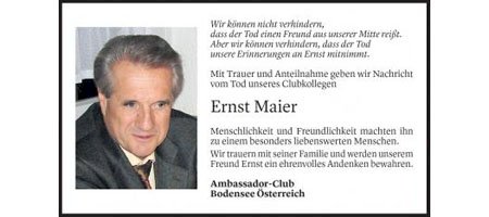 *5.11.1942  Ernst Maier  +29.01.2019